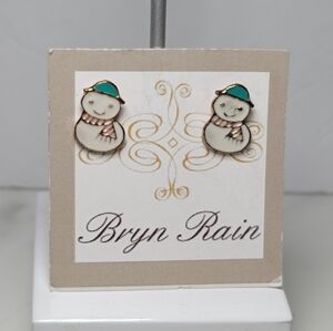 Fresh Crystal Collection Small Snowman Earrings